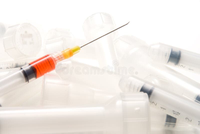 Set of medical syringes stock photo. Image of long, colours 5872148