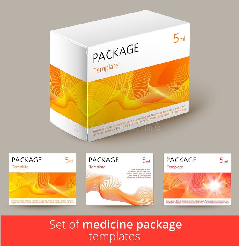 Set of medicine package design with 3d-template. royalty free illustration