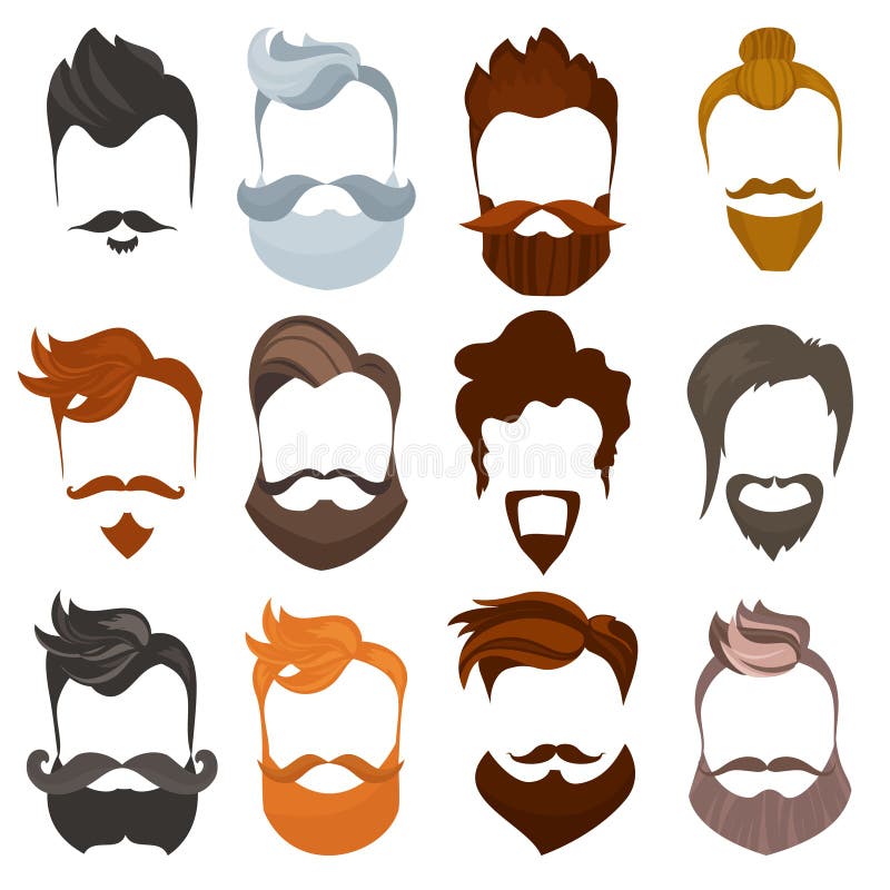 Set of Men Cartoon Hairstyles with Beards and Mustache. Collection of Fashionable Stylish Types. Vector Illustration Stock Vector - Illustration of facial, cartoon: 92443614 Set of Men Cartoon Hairstyles with Beards and Mustache. Collection of Fashionable Stylish Types. Vector Illustration Stock Vector - Illustration of facial, cartoon: 92443614