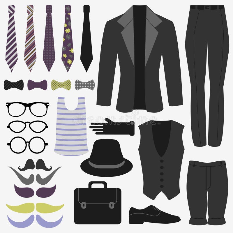 Business man accessories set Royalty Free Vector Image