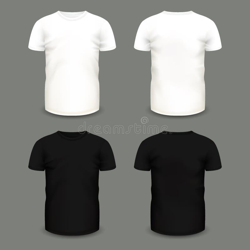 male black t shirt front and back