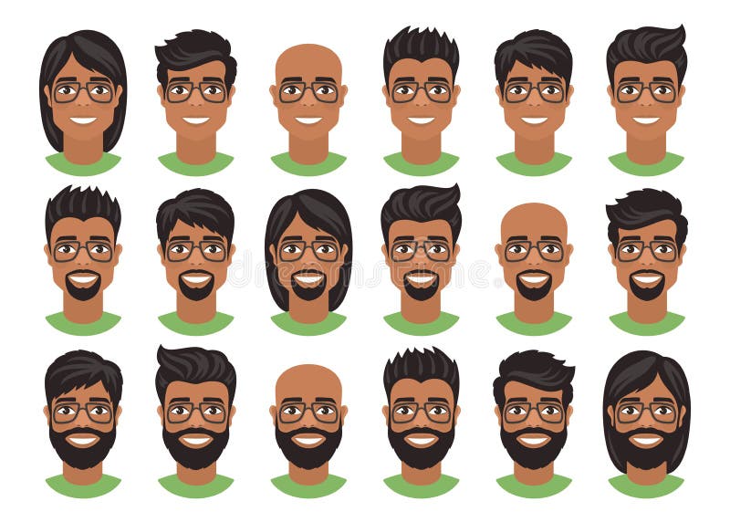 Set of Mens Avatars with Various Hairstyles: Long or Short Hair, Bald, with Beard or Goatee. Stock Illustration - Illustration of asian, design: 141778008 Set of Mens Avatars with Various Hairstyles: Long or Short Hair, Bald, with Beard or Goatee. Stock Illustration - Illustration of asian, design: 141778008