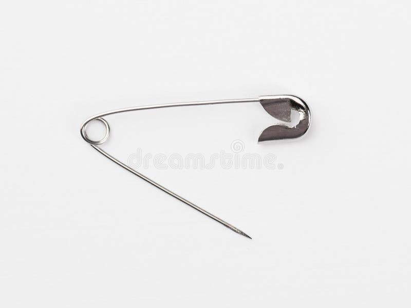 Set of Metal Pins for Clothing, Isolate on a White Background Stock