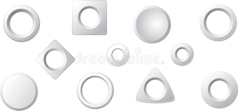 Set of metal rivets stock illustration