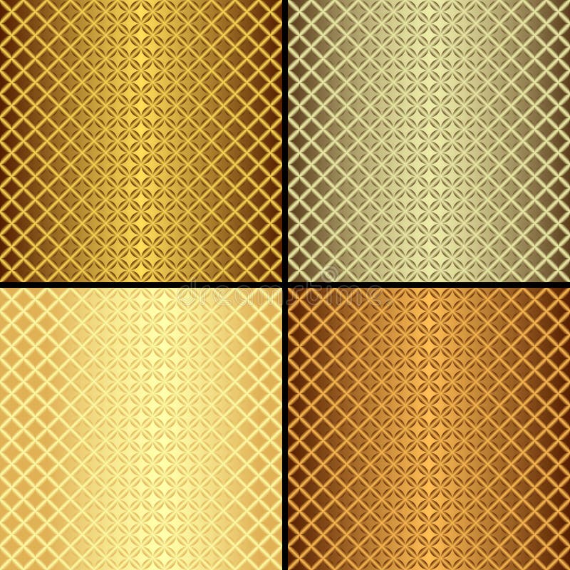 Set metallic seamless patterns