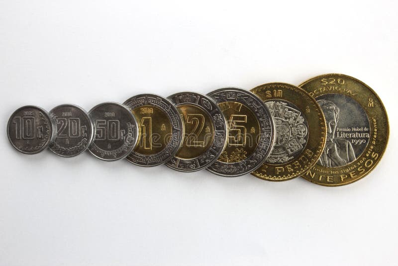 Mexican coins. stock photo. Image of value, revenue, rate 30070128