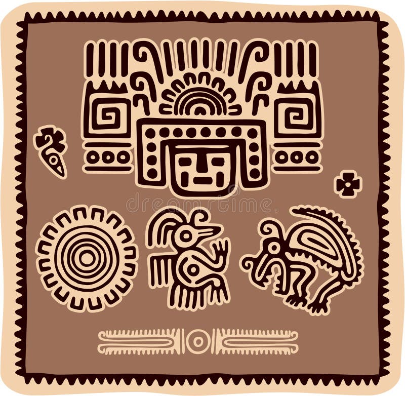 Set of Mexican Design Elements Stock Vector Illustration of ethnic