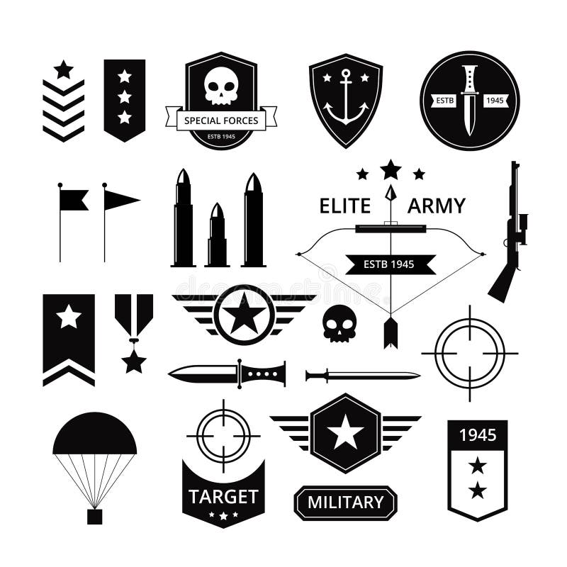 Military badges stock vector. Illustration of insignia - 27608083