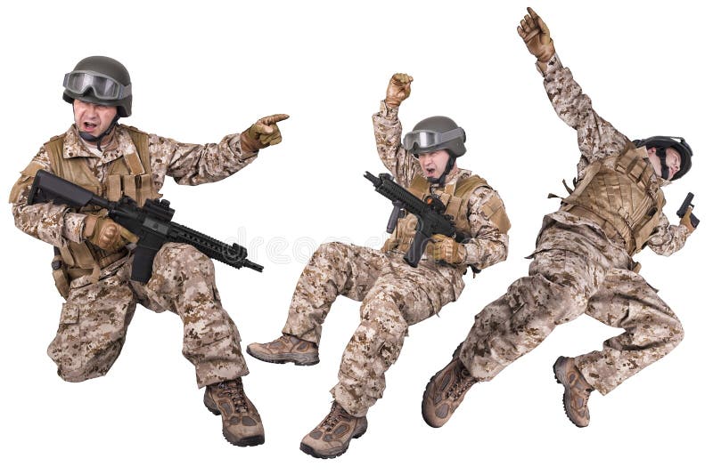 Set of Military Soldiers in Uniform, Ready To Fight. Stock Photo - Image of  army, fight: 137266112