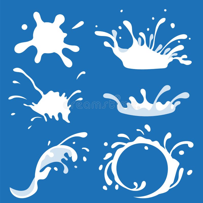 Set of Milk Splash. Vector illustration. royalty free illustration