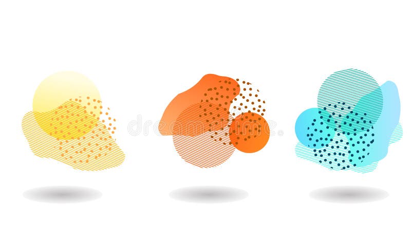Set Minimalistyczni geometryczni tła Modny gradient, ciecz kształtuje skład ilustracja wektor