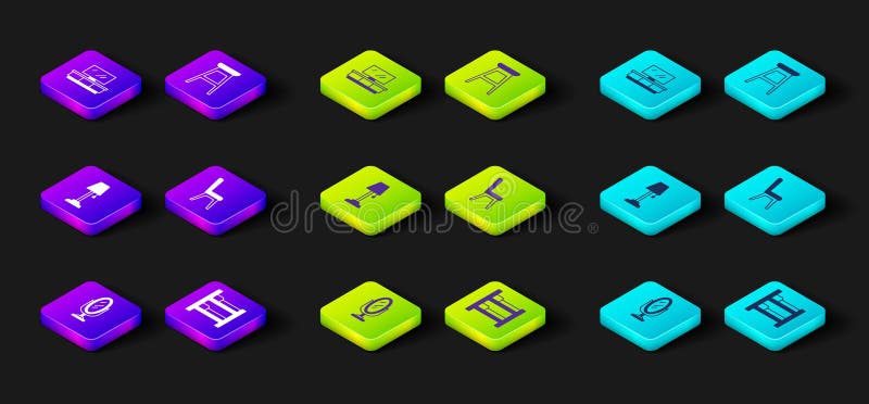 Set Mirror, Bunk Bed, Floor Lamp, Chair, and TV Table Stand Icon