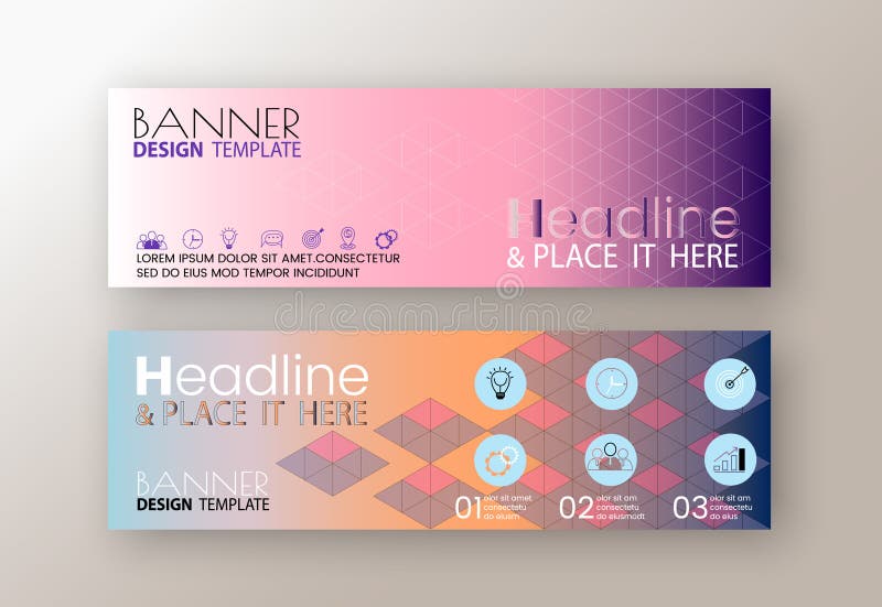 Set of modern design web banners template with abstract line triangle background stock illustration Set of modern design web banners template with abstract line triangle background stock illustration