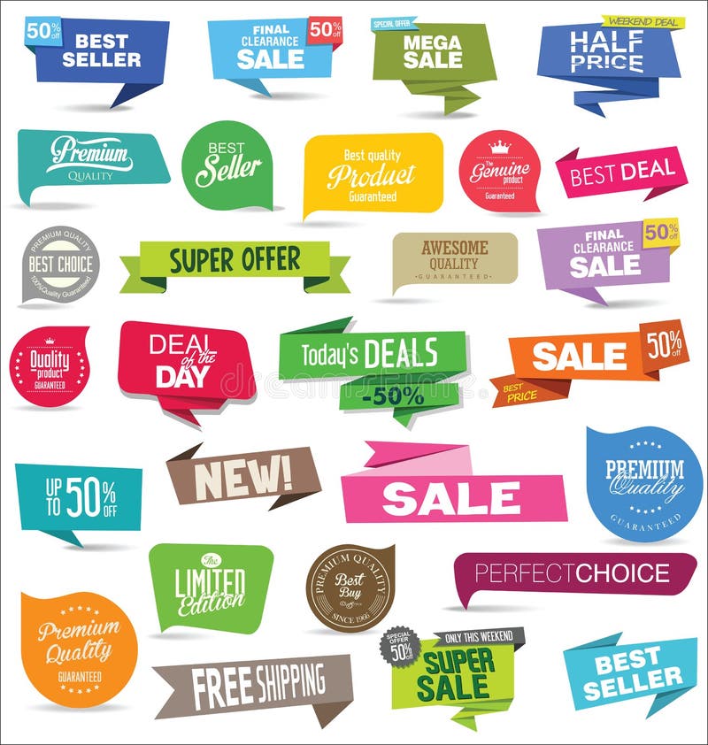 Modern Sale Stickers and Tags Collection Vector Illustration Stock Vector Illustration of sale