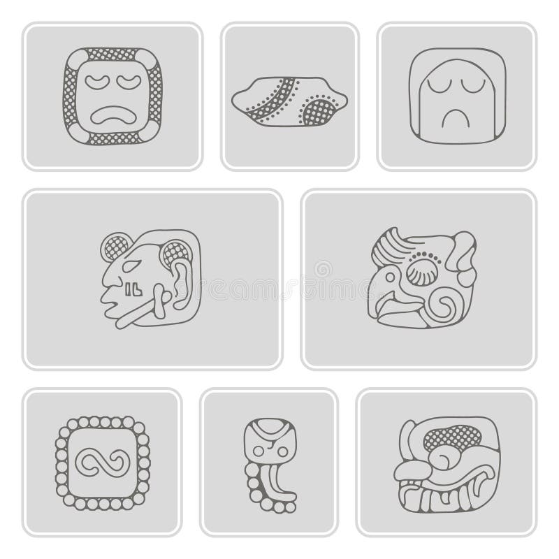 Set of monochrome icons with American Indians relics dingbats characters (part 12) vector illustration Set of monochrome icons with American Indians relics dingbats characters (part 12) vector illustration