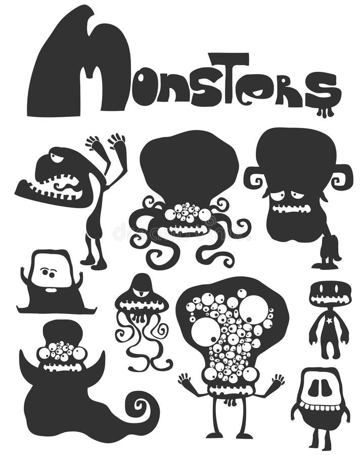 The set of monsters stock illustration The set of monsters stock illustration