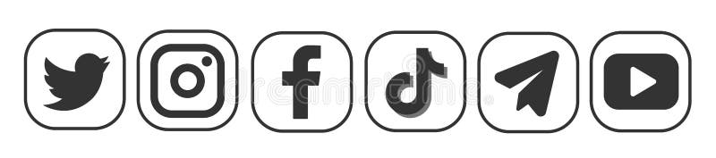 Set Of Most Popular Social Media Logos White Background Facebook Instagram Twitter Tiktok Telegram Editorial Image Illustration Of Device Editorial