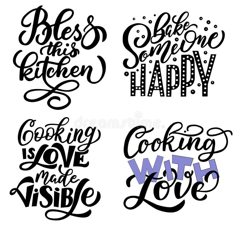 Kitchen quotes set. Phrases and funny sayings about cooking Stock Vector by  ©OhMyCut 423254652