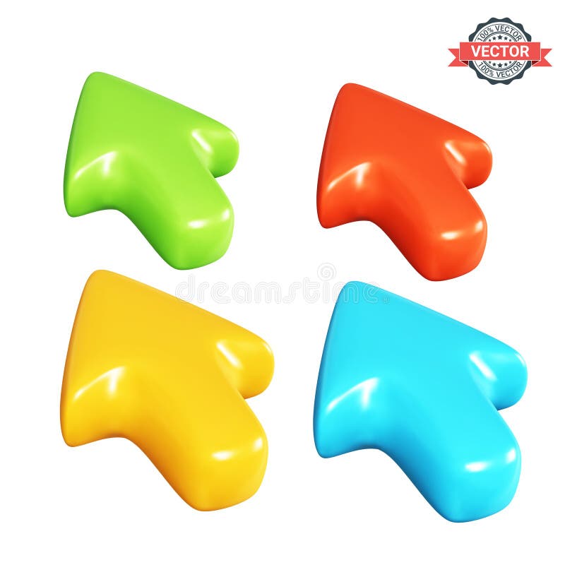 Set of Different Mouse Cursors Stock Illustration - Illustration of