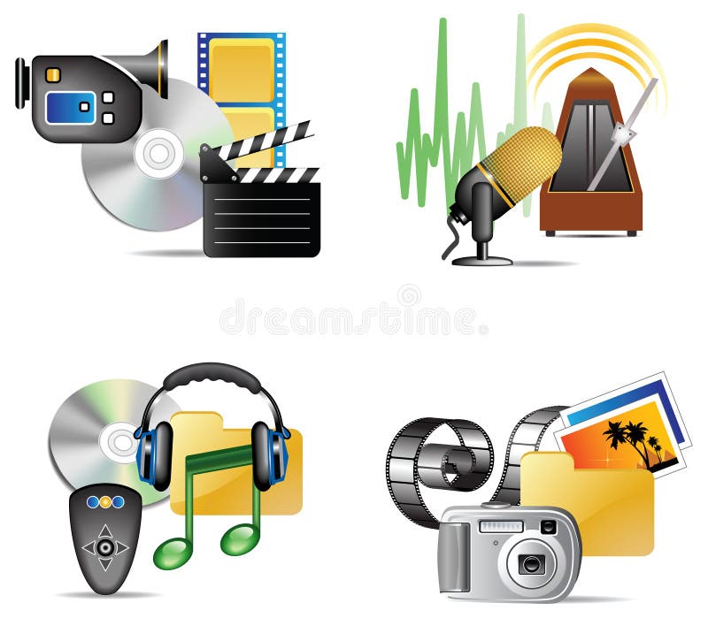 Set of multimedia internet icon