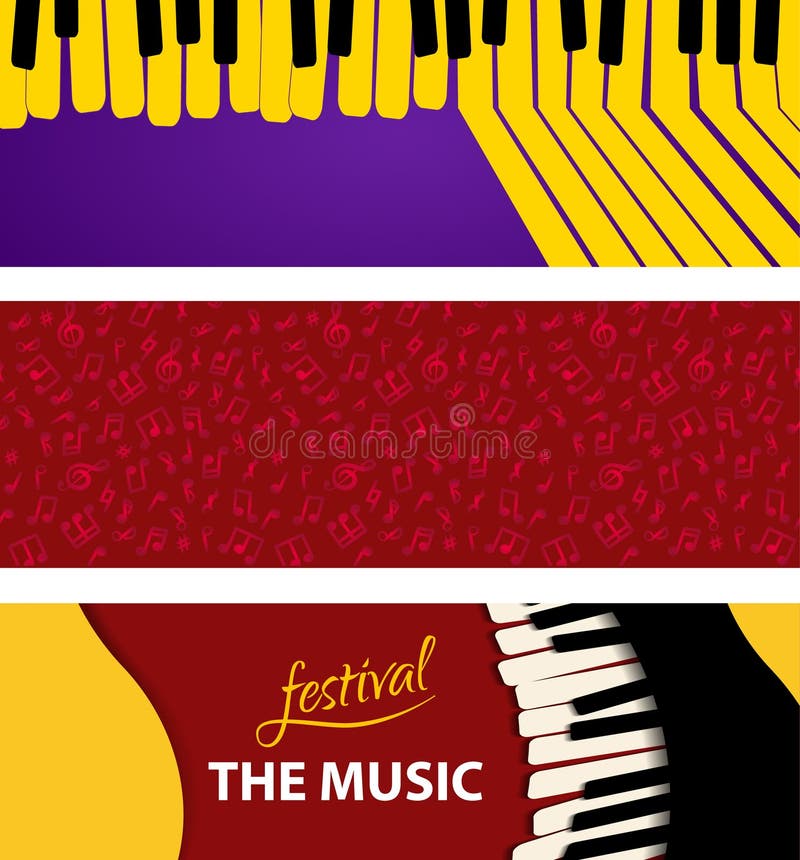 Set Music abstract background. piano keys on color background. royalty free illustration