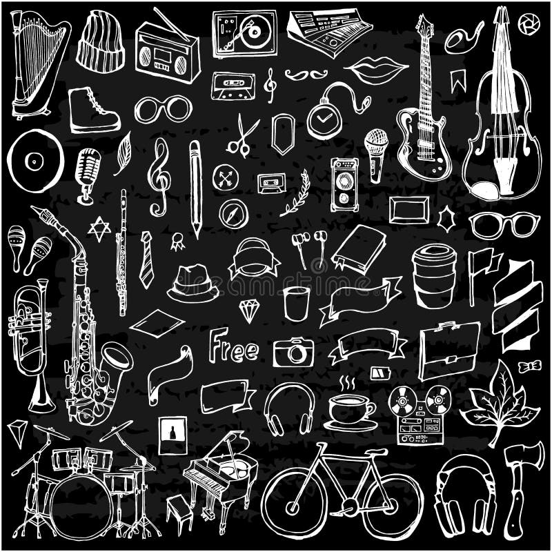 Doodle sketch game icons eps10 Royalty Free Vector Image