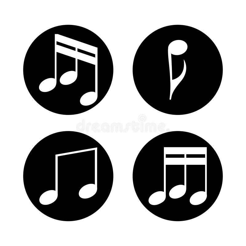 Set of Music Notes on a White Background Stock Vector - Illustration of