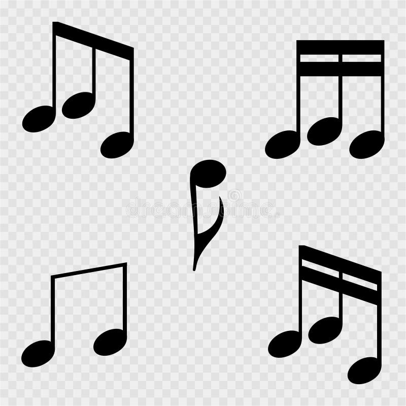 Set of Music Notes on a White Background. Vector Illustration Stock