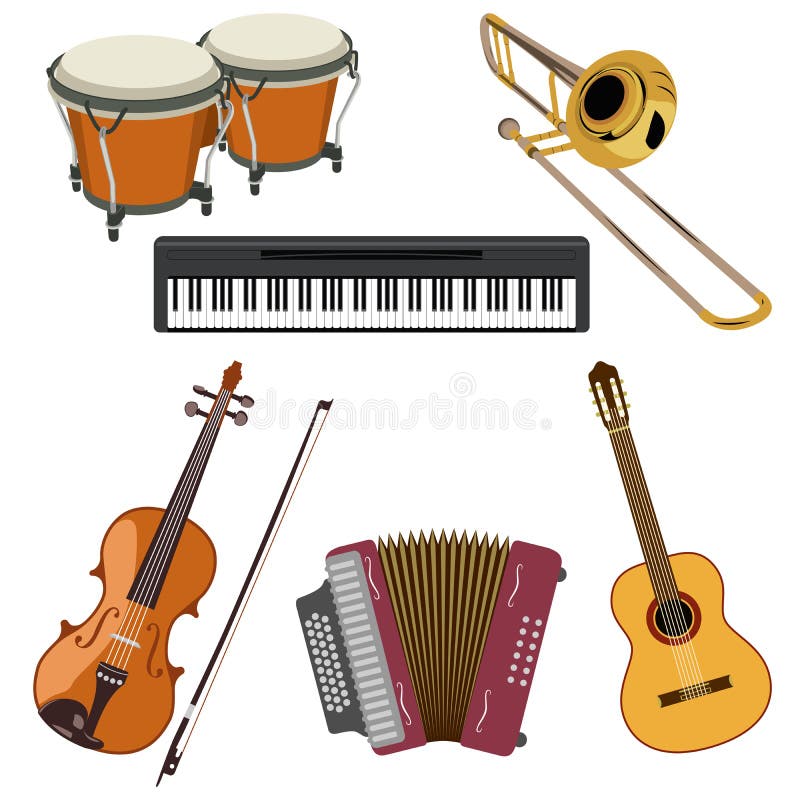 Set of musical instruments stock illustration