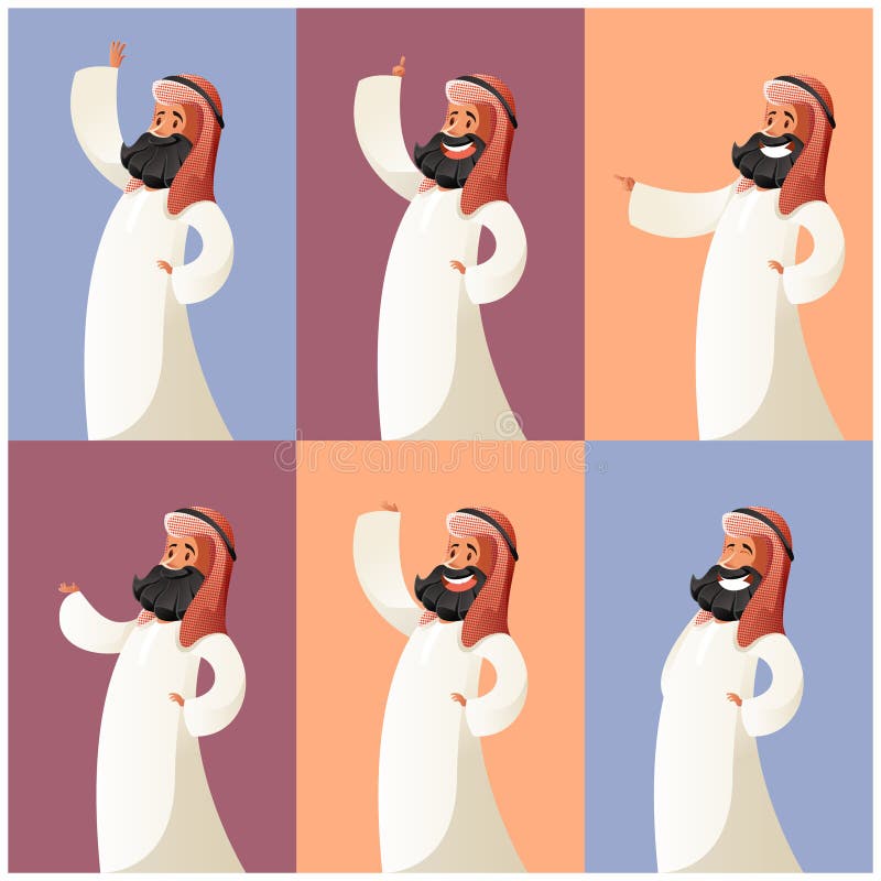 Set of Muslim cartoon characters4 royalty free illustration