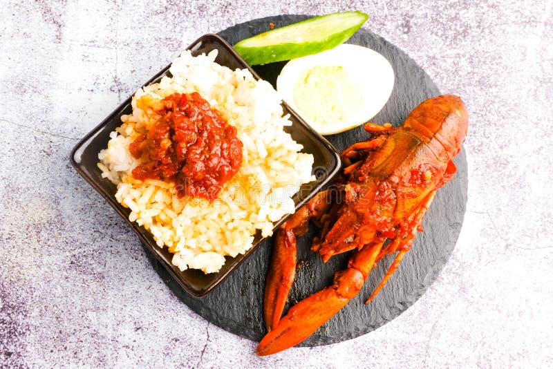 A Set of Nasi Lemak Lobster. Stock Photo - Image of anchovy, gourmet: 186143610