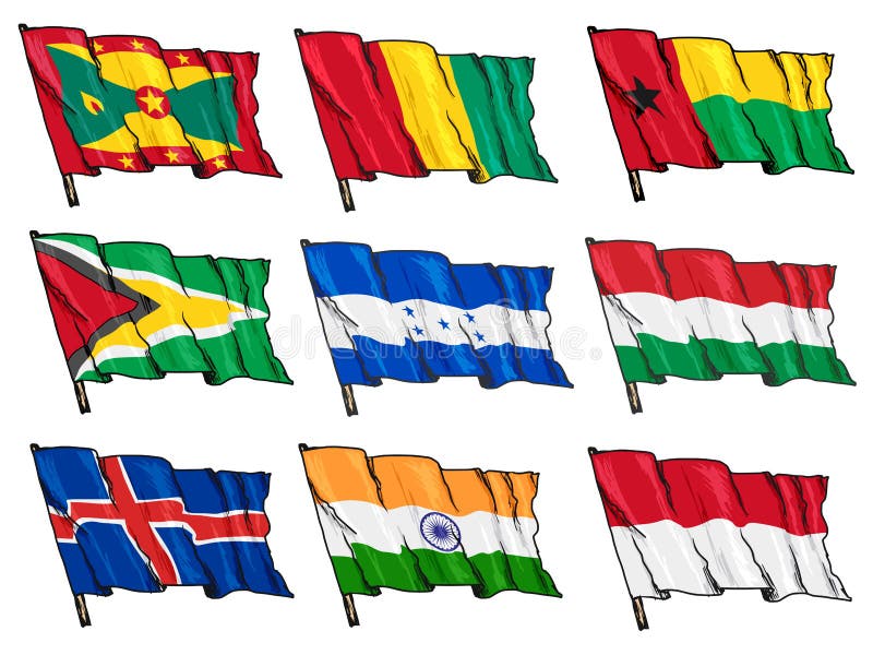Set of national flags stock vector. Illustration of graphic - 46902042