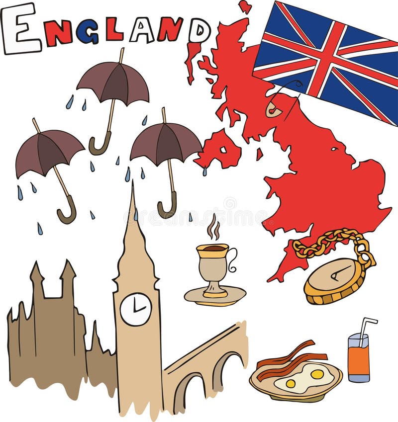 The Set of National Profile of the England Stock Vector Illustration of background, geographic