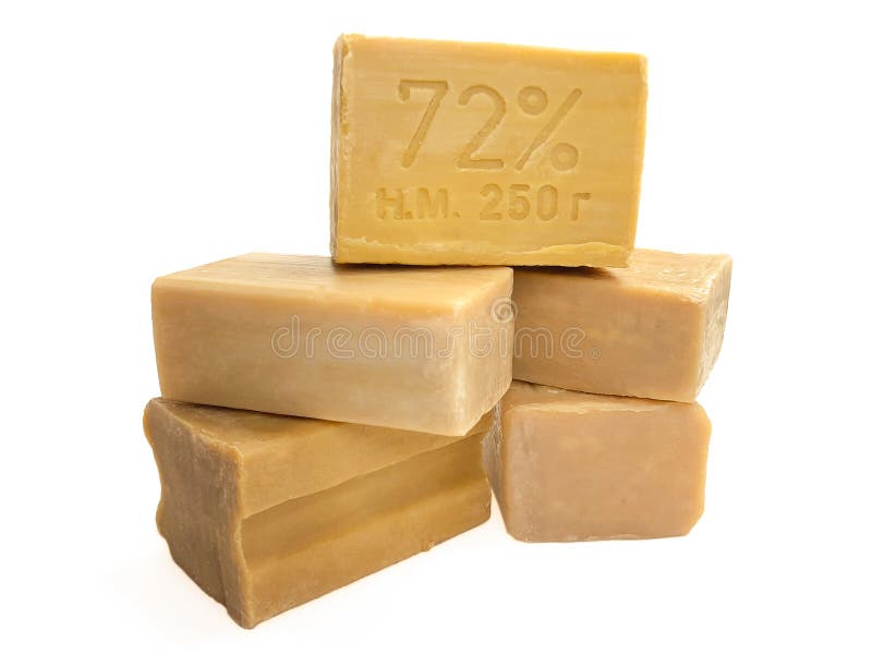 Natural Washing Laundry Soap Isolated on a White Background Stock Image