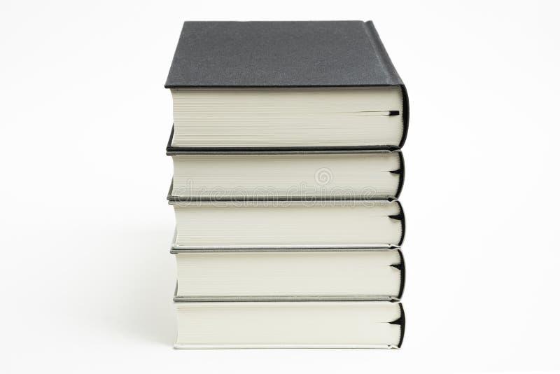 A Set Of Neatly Stacked Monochromatic Cloth Bound Books
