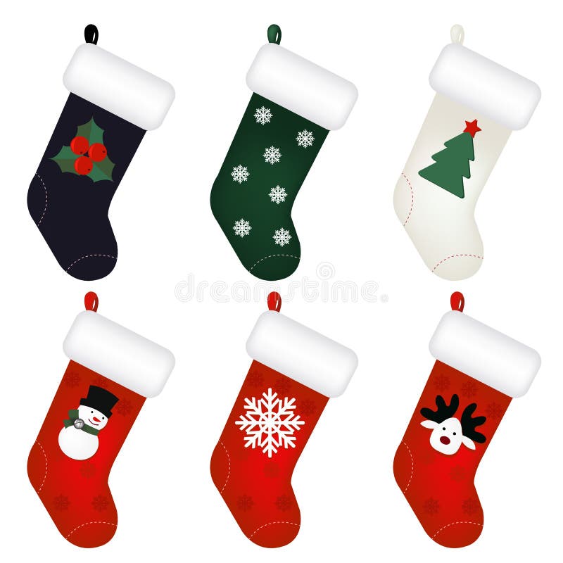 Set of New Years Socks stock vector. Illustration of design - 195658383