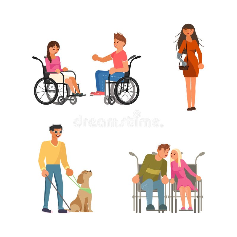 Set niepełnosprawni ilustracja wektor Set niepełnosprawni ilustracja wektor