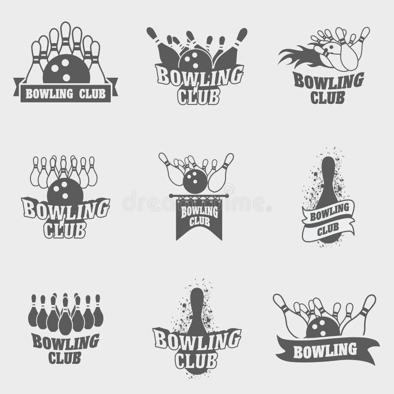 Set of Bowling Emblems, Labels, Badges and Designed Elements Stock ...