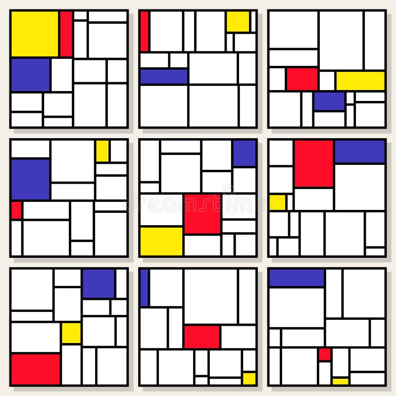 Nine colors of square blocks Royalty Free Vector Image