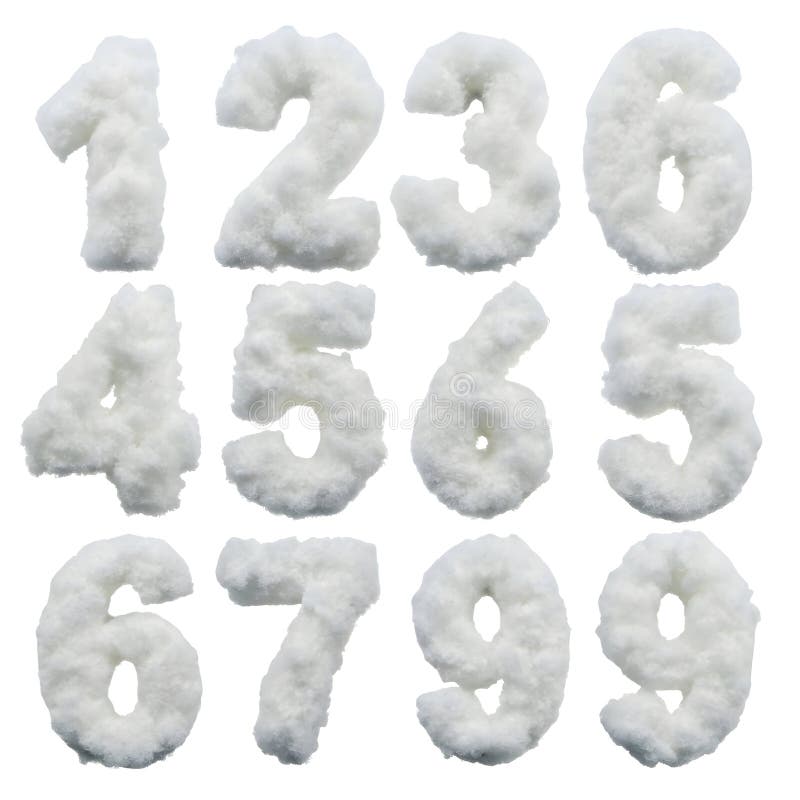 Cloud style numbers set isolated on white background stock illustration