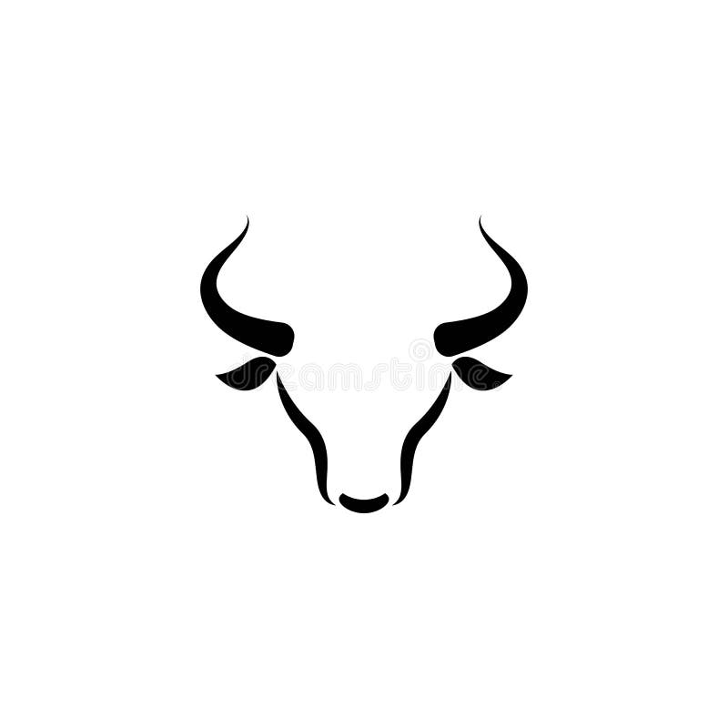 set of black Bull head logo vector icon illustration