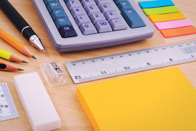 Set of Office Stationery or Math Supplies. Stock Image Image of