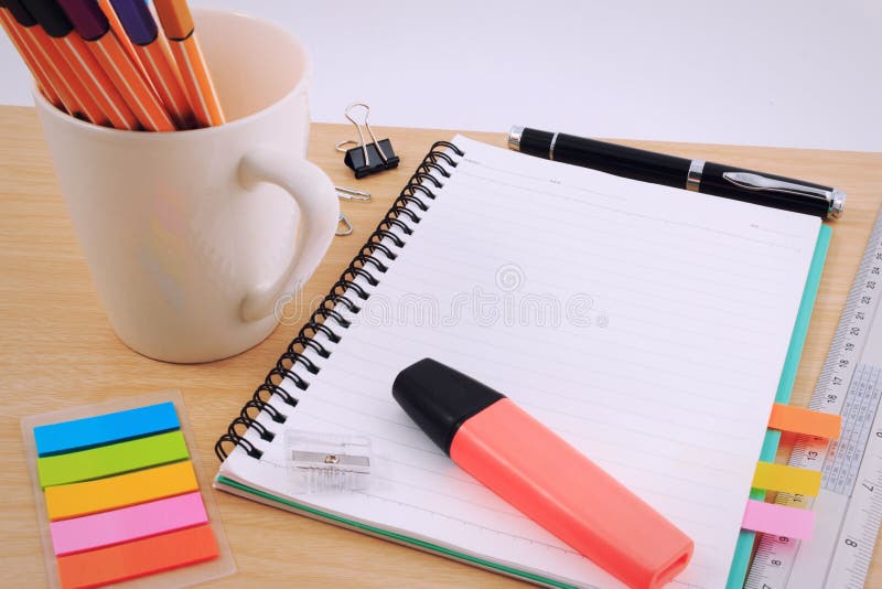Set of Office Stationery or Math Supplies. Stock Photo Image of