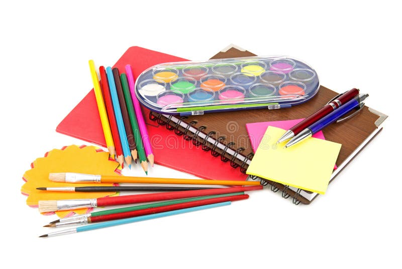 Set of office supplies stock photo. Image of equipment 28021846