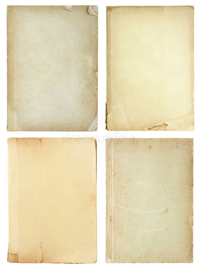 Set of old book pages isolated on white