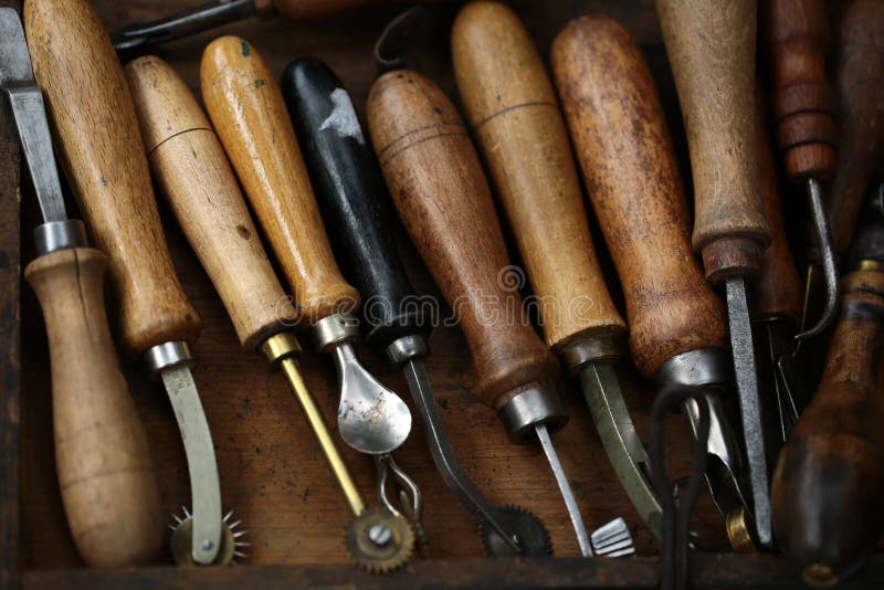 Set of old hand tools stock image. Image of retro, craft 