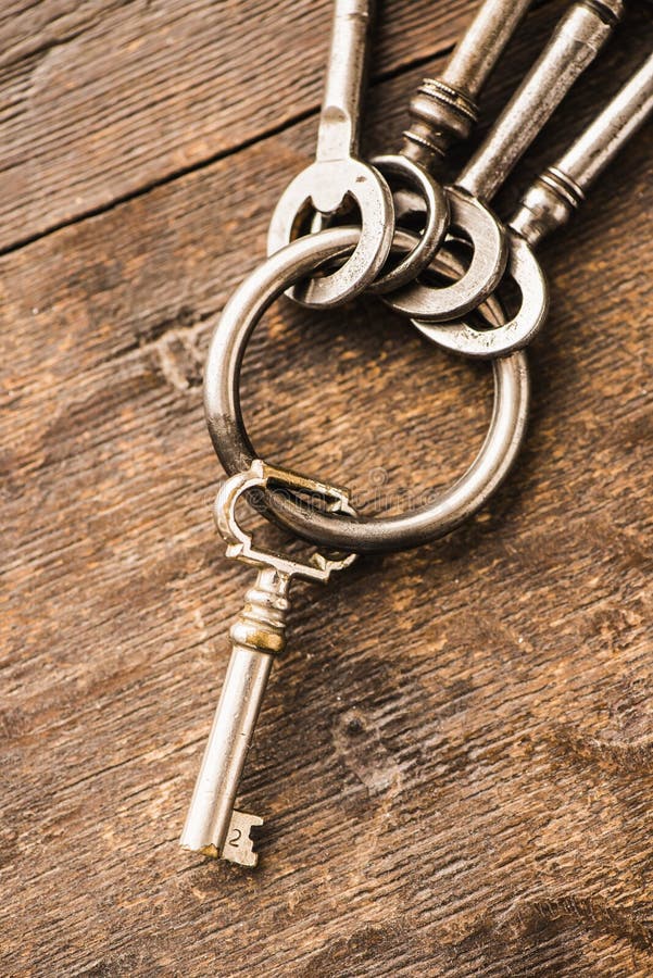 Large Key Ring Old Skeleton Keys Stock Photo 167590853