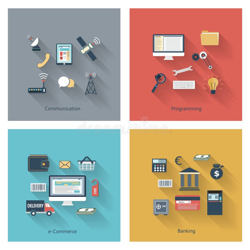 Set of oncepts stock illustration