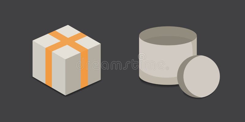 Set open and closed carton box. Delivery packaging vector illustration. stock illustration