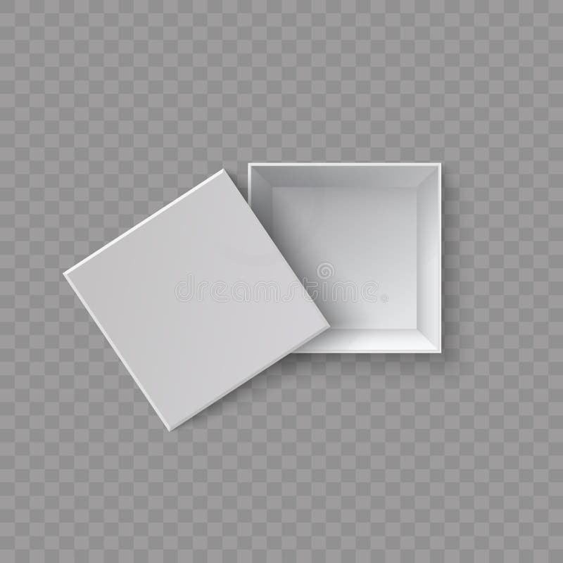 Set of Open, Closed White Blank Packaging Gift Box Stock Illustration